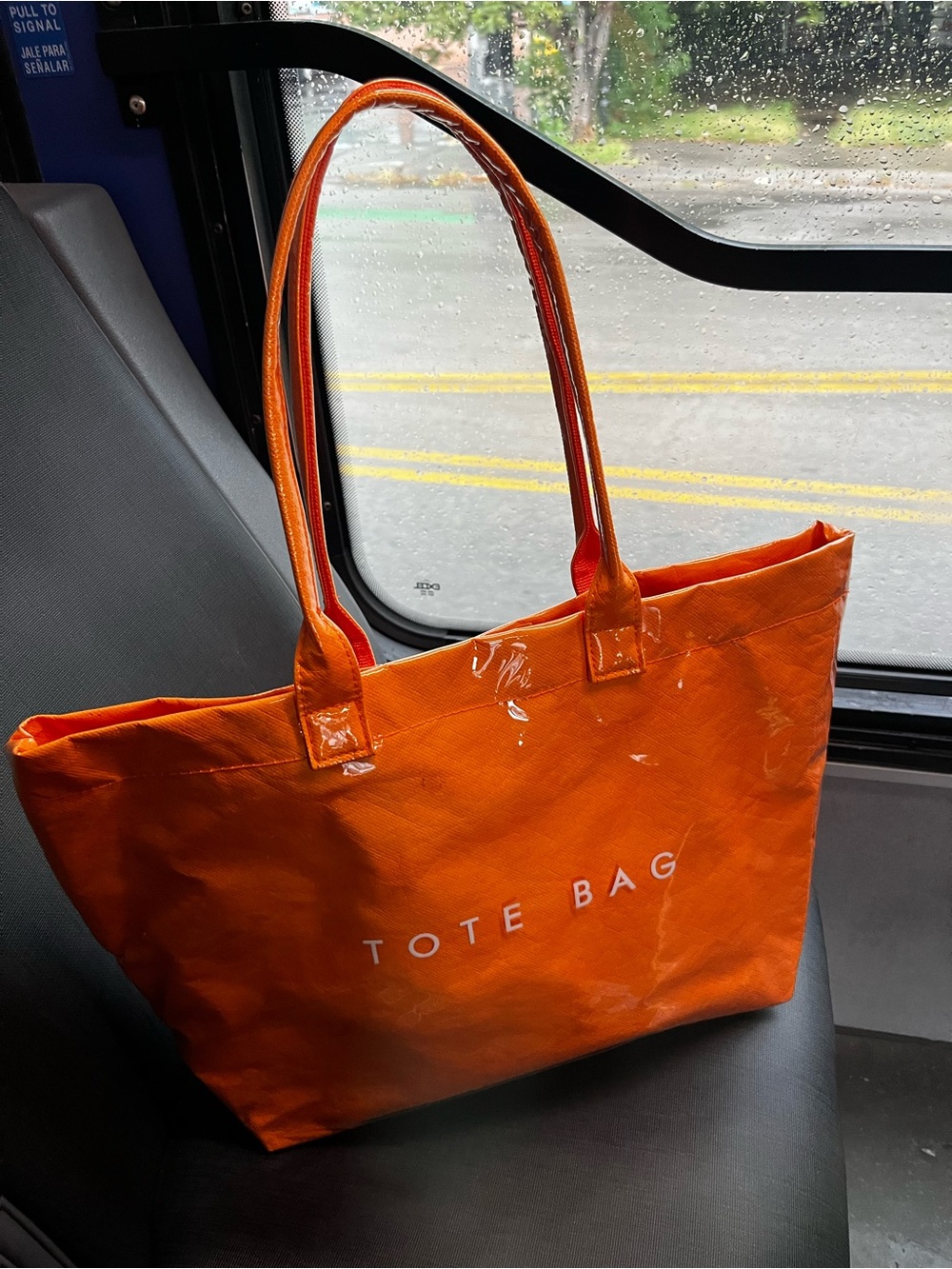 Everyday Orange Tote Bag with Long Handles